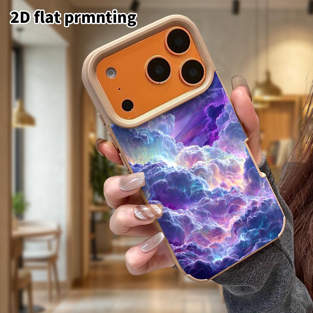Phone Case: Lambskin 2D Flat Samsung Galaxy A34 A35 M05 M06 S20 S22 S21 FE Plus 5G Protective Case, Aurora Cloud Pattern, Christmas and Halloween Gift