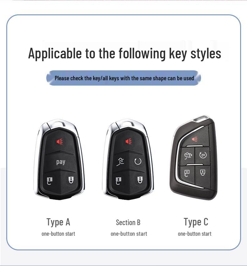 Кожаный чехол для ключа для Cadillac XT5/CT6/XT4/XTS и ATSL – Унисекс-дизайн с пряжкой