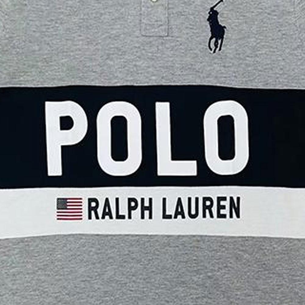 Polo Ralph Lauren SS23 Color Block Letter Print Casual Short Sleeve Polo Shirt Men Polo Shirts Light-Grey 710802709-005