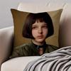 NNatalie Portman Cushion Cover Pillowcase Antidustmite Invisible Zipper Short Plush Sofa Cushion