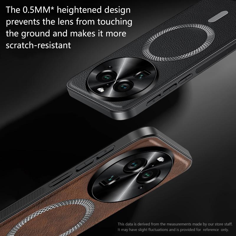 For Oppo Find X6 Pro Case Magnetic Elegant Leather Wear-Resistant Lens Fully Covered Non-Slip Grip Edge Cover Shell