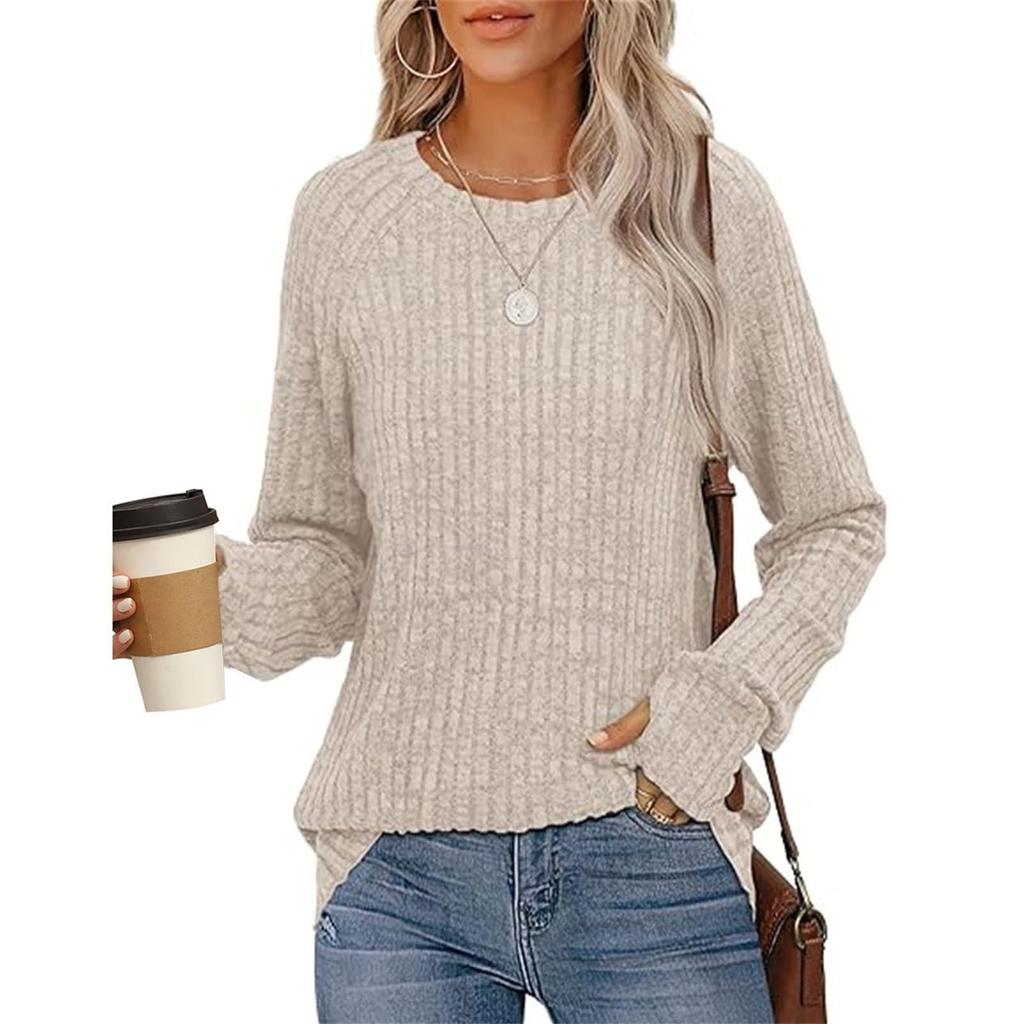 Sweatshirts For Women Long Sleeve Crewneck Pullover Casual Solid Tunic Tops With Thumb Hole