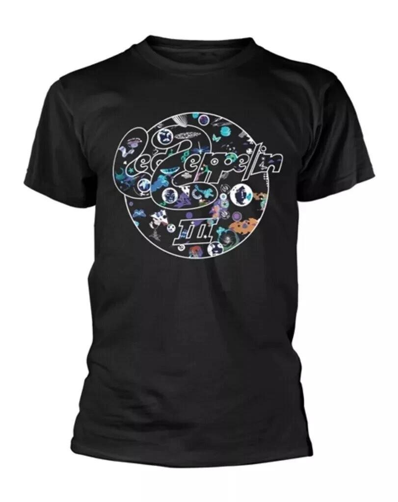 ГОРЯЧИЙ! Led Zeppelin III Круг Унисекс Черная Хлопковая Футболка, Размер S-4XL
