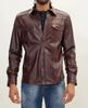 Lambskin Stylish Casual Party Men Shirt Formal Burgundy Handmade Leather
