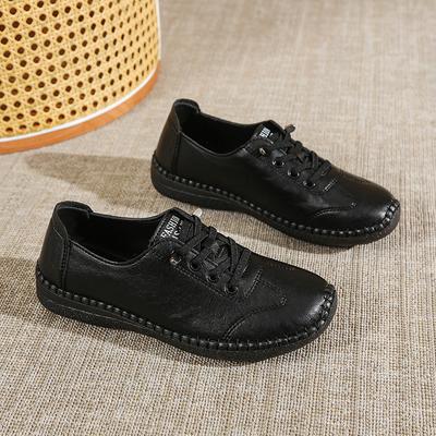 Женские туфли на плоской подошве с круглым носком, эластичным ремешком, одинарные туфли, ретро, на все случаи жизни, весенне-осенняя повседневная обувь