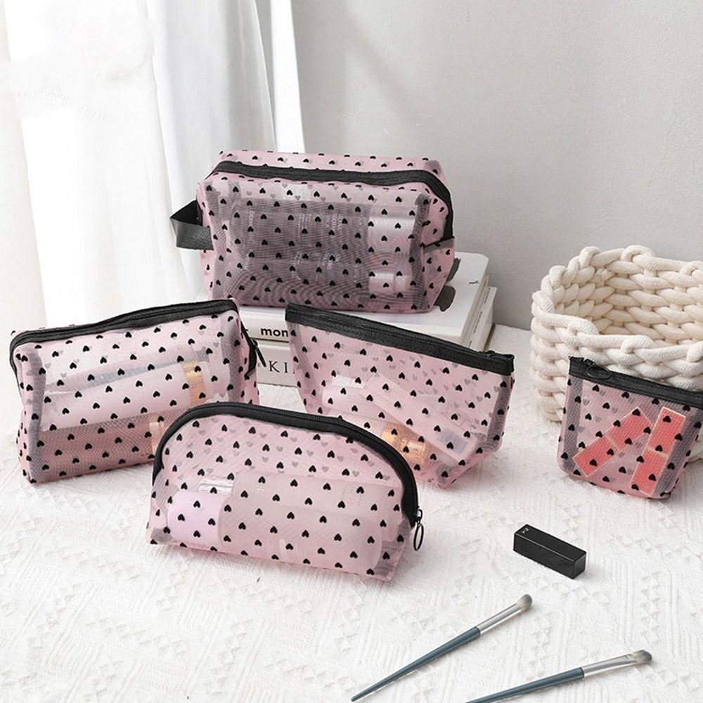 Multifunction Mesh Makeup Bag Blue/Purple Lipstick Organizer Bags Women Cosmetic Storage Pouch