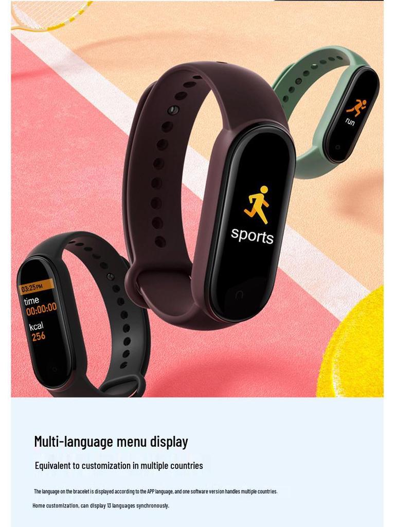 M8 Smart Bracelet: Sport Pedometer, Heart Rate, Blood Pressure & Oxygen Monitor with Bluetooth Connectivity