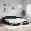 VidaXL Daybed with Trundle and Drawers Black 90x190 Cm Velvet 3197364