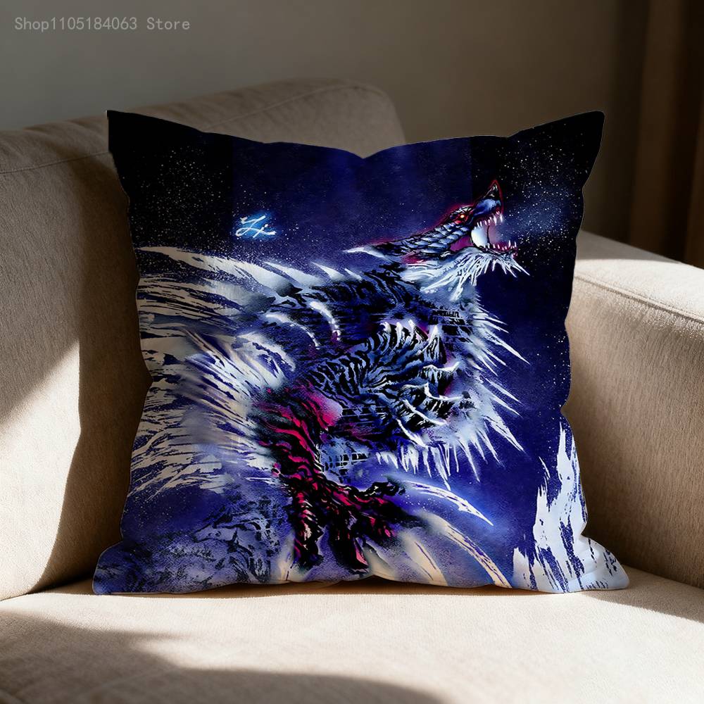 Rathalos Nargacuga M-Monster H-Hunter Pillow Case For Sofa Decor Car Office Room Printing Cushion Cover Decoration And Protector