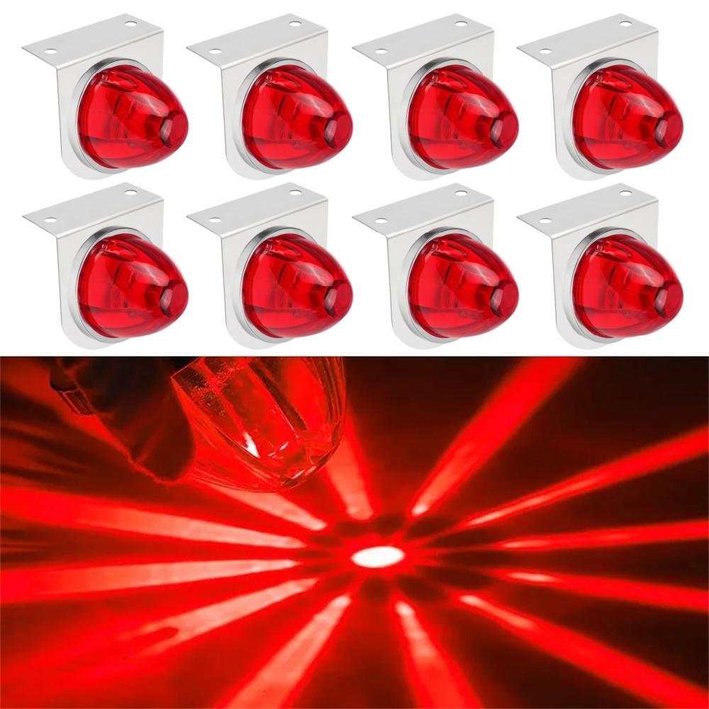 8PCS Bracket Watermelon Lights Strobe LED Side Marker Indicator Turn Signal Truck Trailer LED Star Lights For Truck 12V/24V