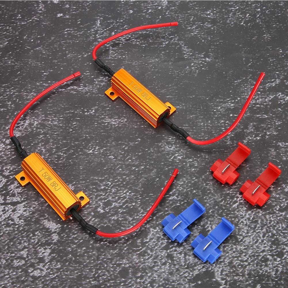 2 шт. 50 Вт 8 Ом проволочный резистор нагрузки декодер фиксирующий светодиодные лампы гипервспышка поворотник мигалка