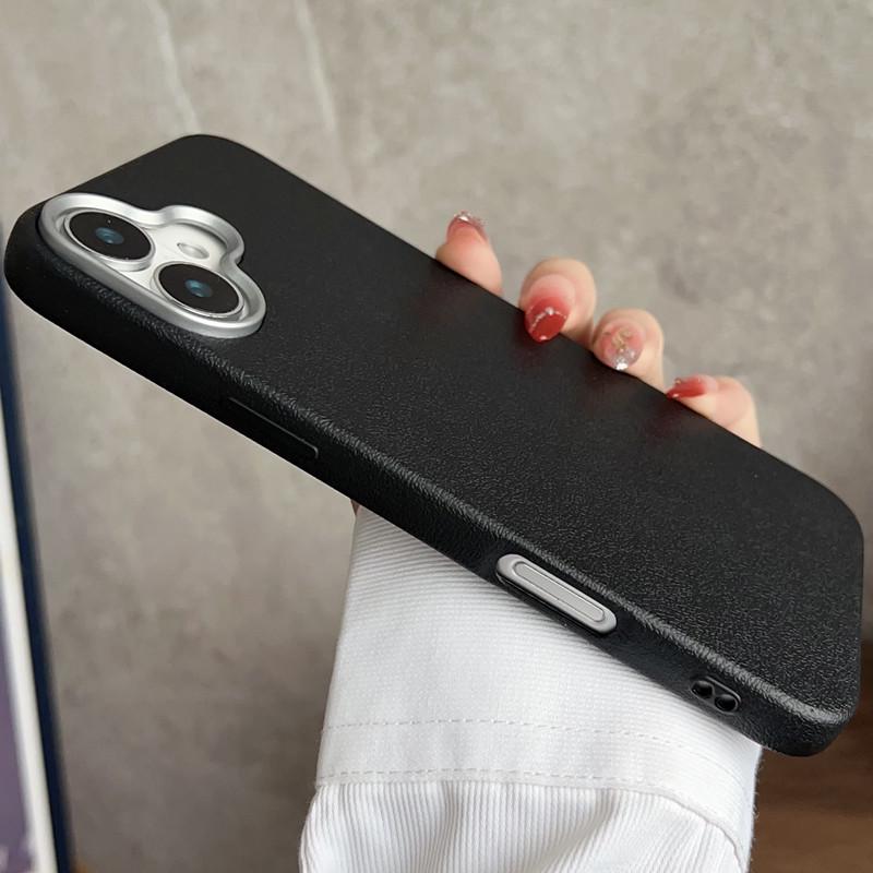 Чехол iPhone 16 с большим отверстием, гладкая кожаная текстура, для Apple, 12 однотонных цветов, для трансграничной продажи 14/13, два в одном 15 и 17 Pro