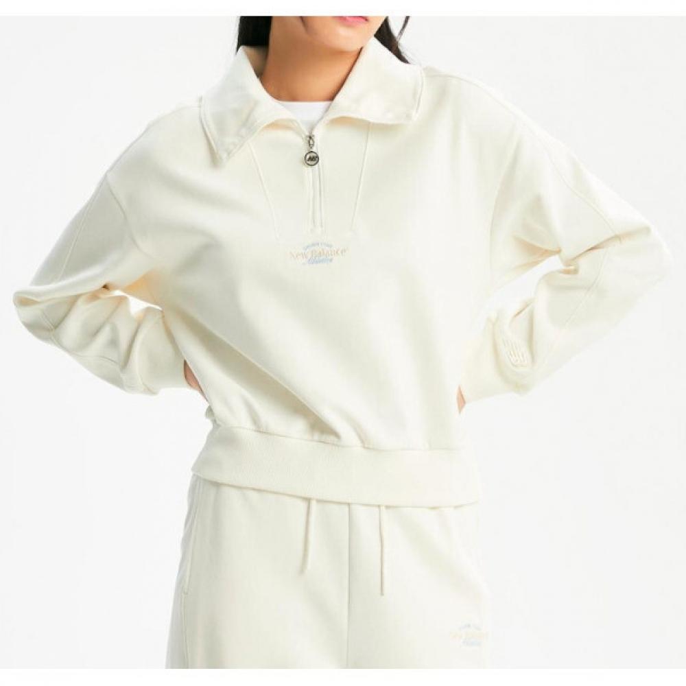 New Balance Женская фирменная полукроп-толстовка с застежкой-молнией на половину длины Aa Nbnce1w212 19 64 81