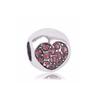 Fashion Pink Hope Charm Beads Suitable For Bracelets And Necklaces Romantic Heart Shape Women Jewelry