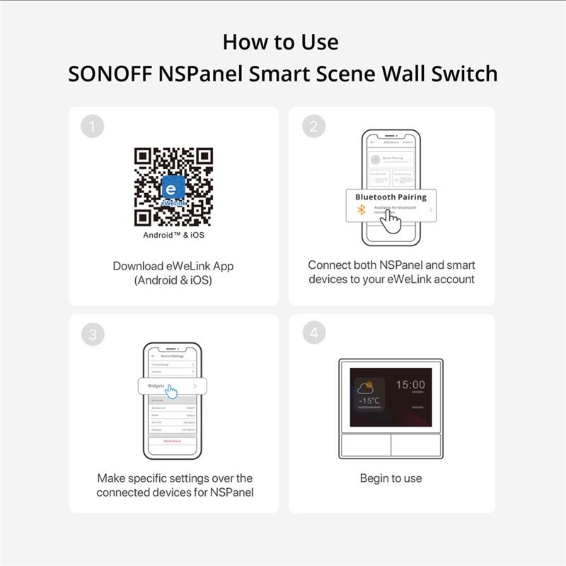 Sonoff NSPanel WiFi Smart Scene Switch Термостат Температура Все-в-одном Управление Сенсорный Экран