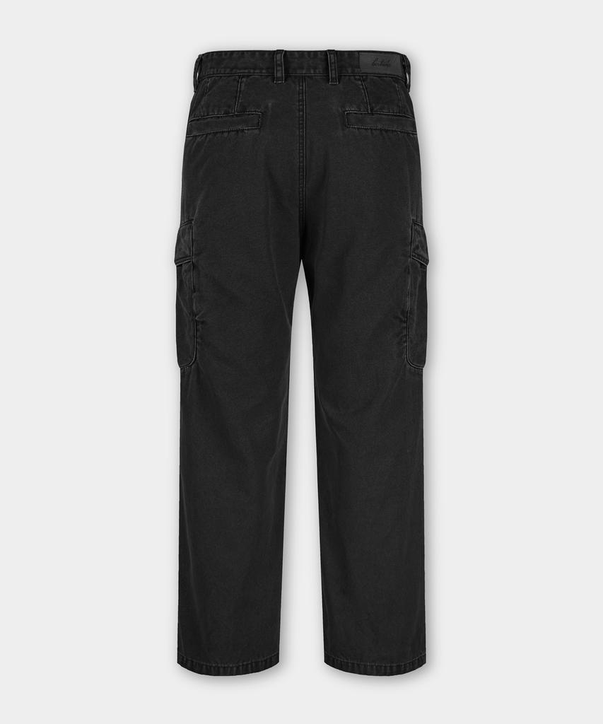 BIRBANTE Garment-Washed Cargo Chino Pants - Black