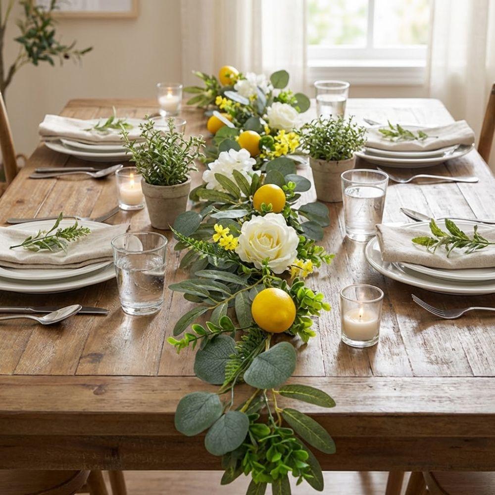 Realistic Lemon Vine Decor Greenery Simulation Lemon Vine Faux Lemon Wreath  Wedding Party Decor