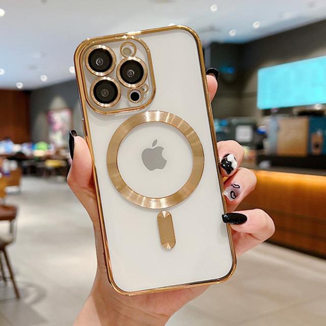 Модный прозрачный магнитный чехол для беспроводной зарядки Magsafe для iPhone 15 14 13 12 11 Pro Max Покрытие Мягкий силиконовый чехол