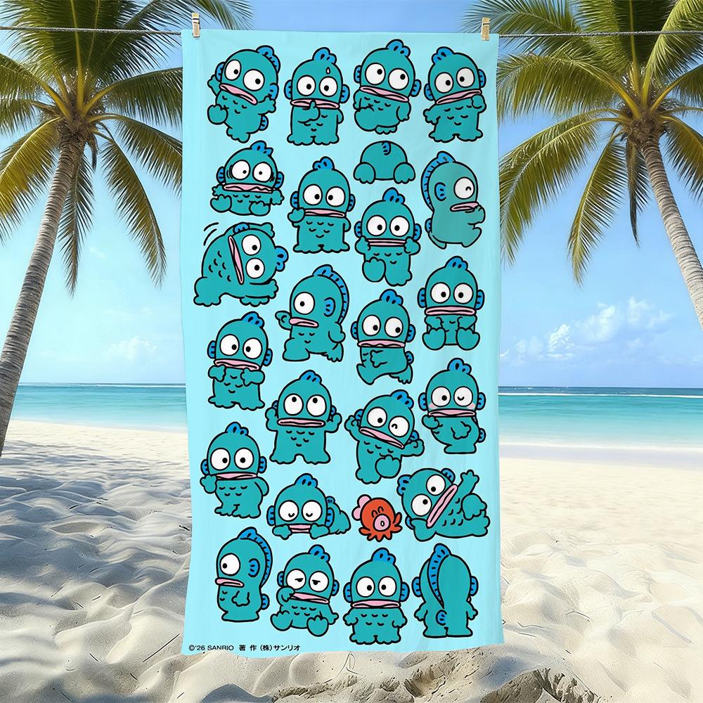 Cartoon Clown Fish Printed Beach Towel Microfiber Quick-Drying Seaside Vacation Swimming Towel