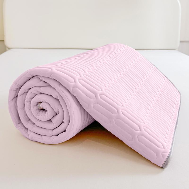 Чехол для матраса из латекса с четырьмя угловыми резинками, однотонный мат для кровати, мягкий стеганый защитный чехол на резинке 100/160/200