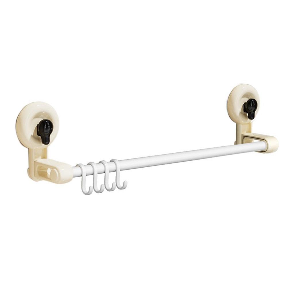 Plastic Suction Cup Towel Rack Punch Free Bath Towel Hanger Durable Single Rod Towel Rack  Toilet