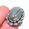 Кольцо ручной работы из стерлингового серебра 925 пробы с лабрадоритом, размер 8 P5v06