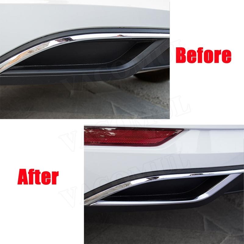 Rear Exhaust Bright Strip Cover Trim Sticker Air Outlet Exterior Decoration Modification For VW Golf 7 7.5 MK7 MK7.5 2017-