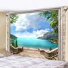 Прибрежная древняя архитектура, природный пейзаж, гобелен, настенный богемный тропический хиппи, тапиз, украшение для дома, гобелен
