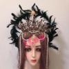 Корона-нимб Лолиты с кисточкой и бусинами, крылья ангела, ободок с шипами и розами, готический винтажный, тиара Марии, барочный головной убор