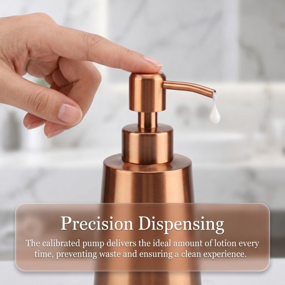 Rose Golden Soap Dispenser 350ml Capacity Shampoo Dispenser Liquid Dispenser Bathroom Accessory