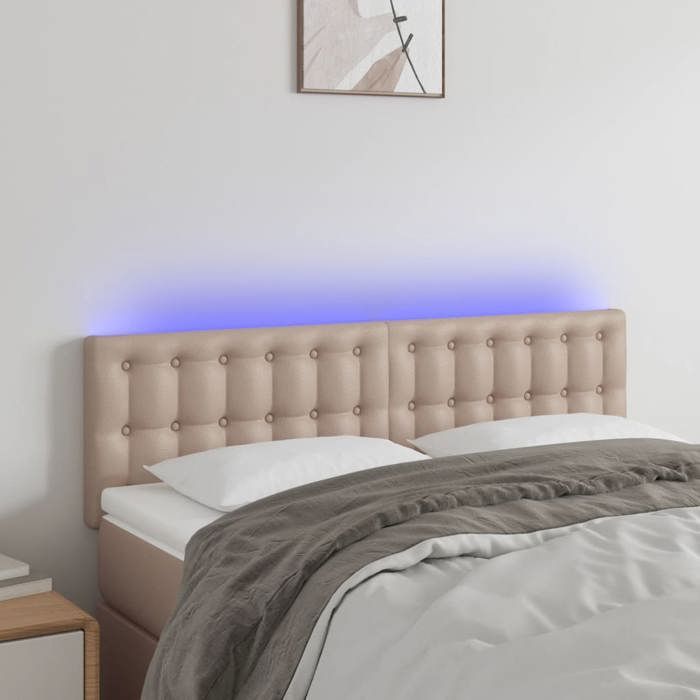 Maison Exclusive - Tête de lit à LED Cappuccino 144x5x78/88 cm Similicuir