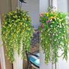 2pcs Artificial Hanging Plants Fake Hanging Plant Faux Eucalyptus Leaf Greenery Vine Outdoor UV Resistant Plastic Plants
