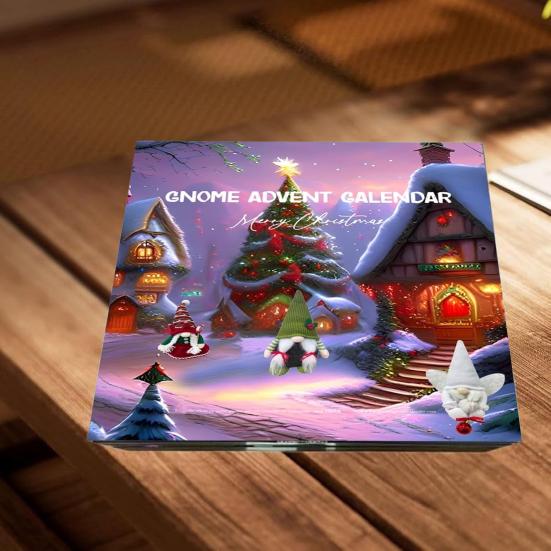 Рождественский адвент-календарь 2024 года на 24 дня с обратным отсчетом до Рождества, украшение с плюшевыми куклами-гномами, праздничный декор в виде гнома