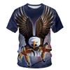 Футболка с 3D принтом животного орла, весна-лето, женская и мужская одежда, большие размеры, свободные топы с круглым вырезом и короткими рукавами, дышащие рубашки для пар