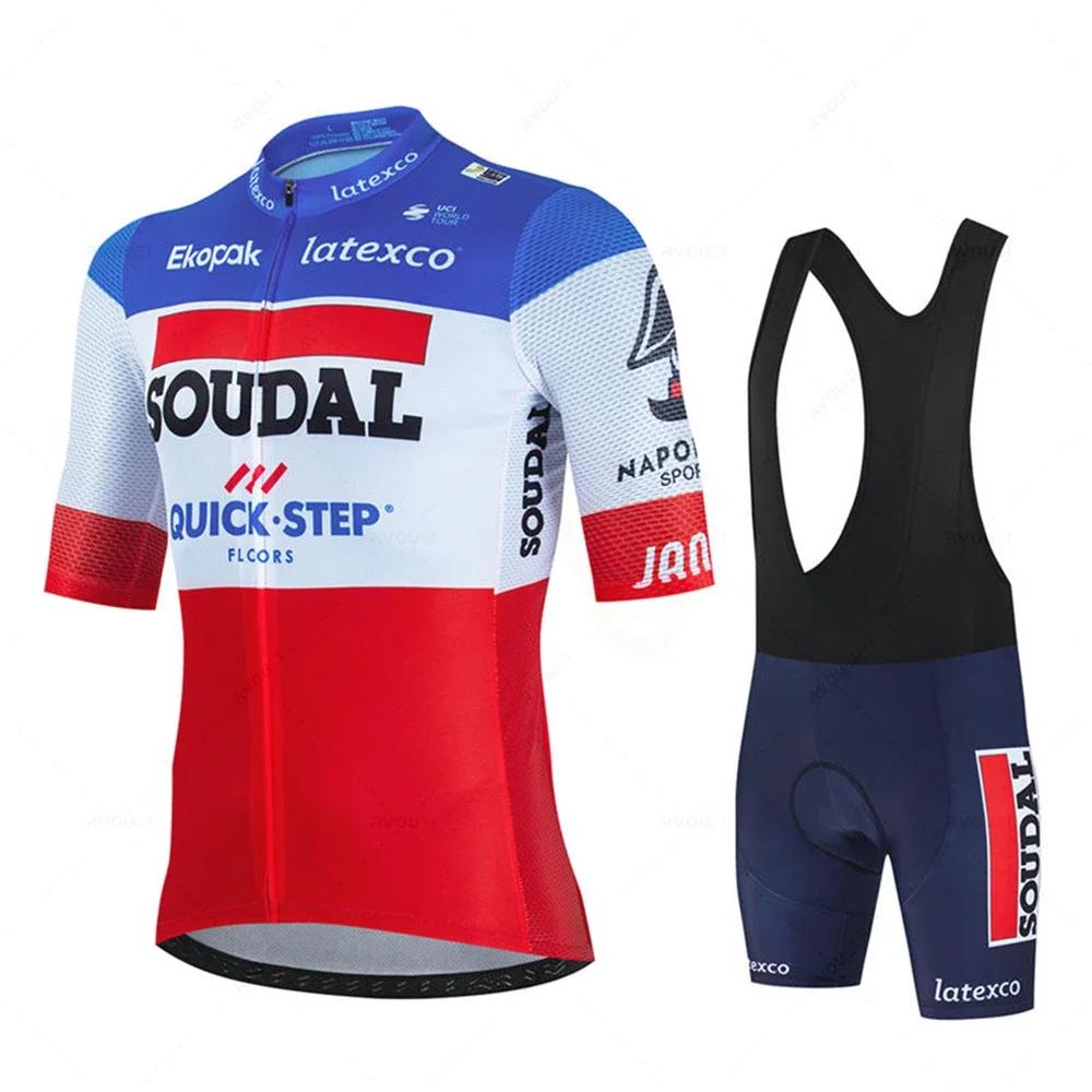 Soudal Quick Step комплект велосипедного трикотажа, летний бельгийский велосипедный дышащий мужской костюм для горного велосипеда Maillot Ropa Ciclismo, униформа, костюм