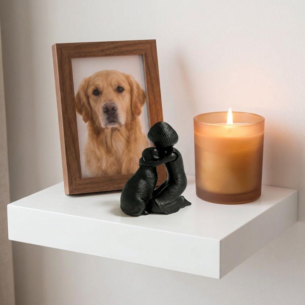 Creative Desktop Dog Figurine 3D Printed Canine Statues Crafts Girl And Dog Statues Desktop Use