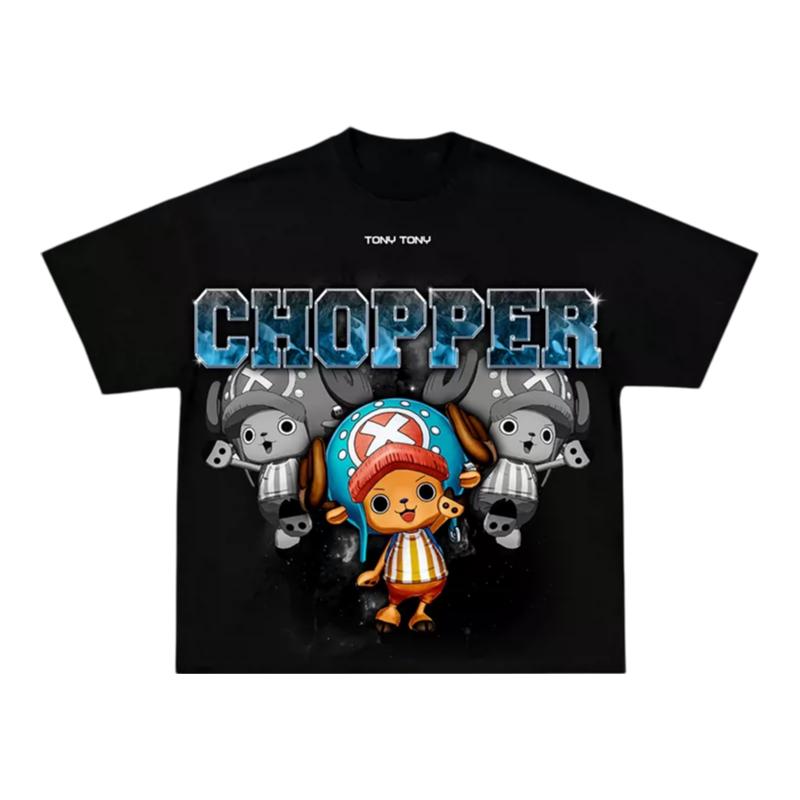 One Piece Tony Tony Chopper TShirt Men Women Retro 90s 100 Cotton Anime Graphic Tee Trendy Oversized Casual Top