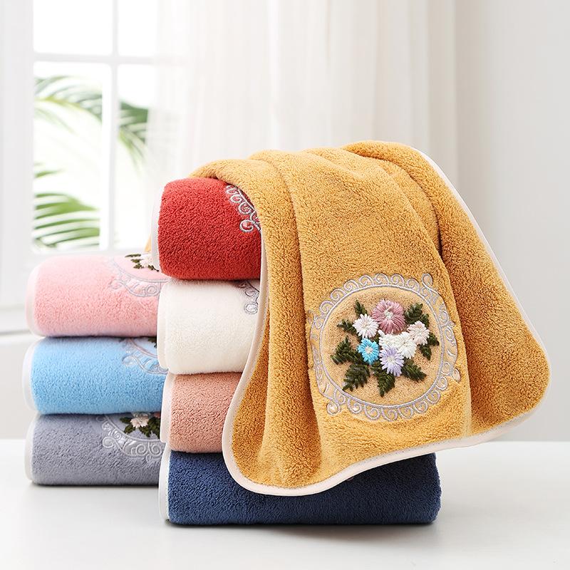 Цветочное полотенце Мягкое и впитывающее Бытовое банное полотенце, Банное полотенце для ванной, Полотенце для лица, Мочалка, Купание, Пляжное полотенце