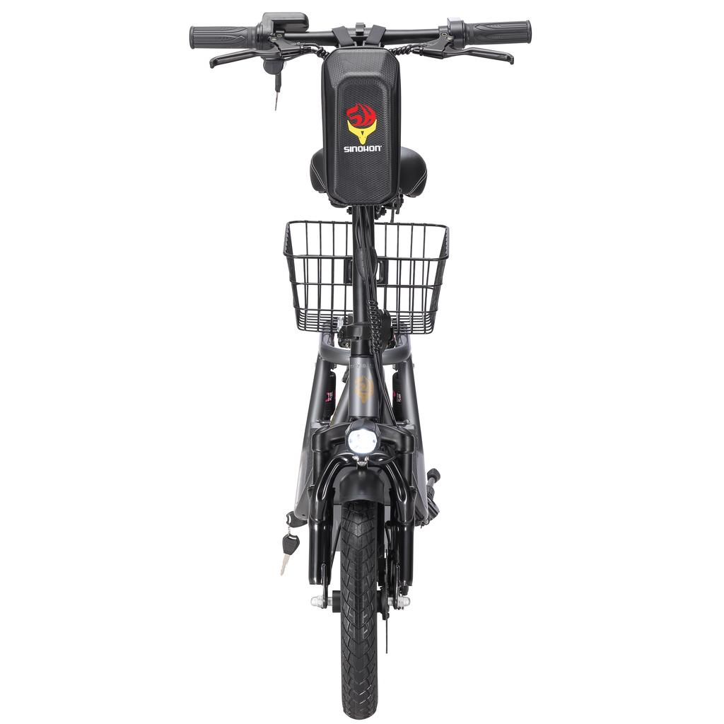 SINOHON K14 Городской складной электросамокат с сиденьем, двигатель 240 Вт, аккумулятор 36 В 13 Ач, 14-дюймовые дорожные шины, удобный электросамокат