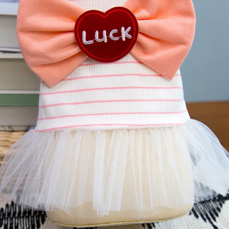 Летний жилет с бантом для собак и сетчатой юбкой Одежда для собак