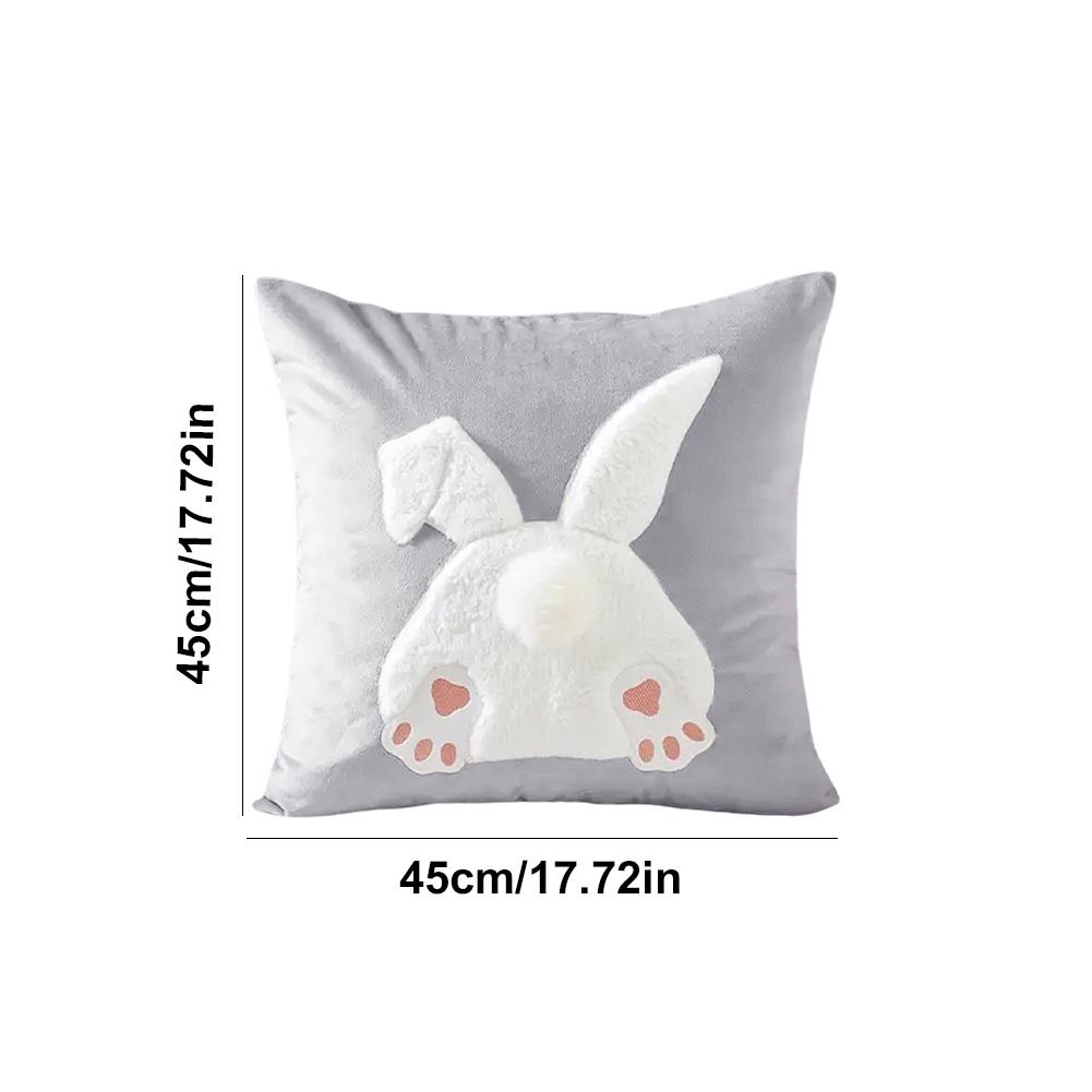 Easter Rabbits Throw Pillow Cover 45x45cm Happy Easter Pillow Cover Bunny Soft Cushion Case Decorative Pillow Covers for Home