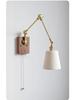 Used Copper French Retro Wabi-Sabi Style Swing Arm Wall Sconce for Bedroom or Living Room.
