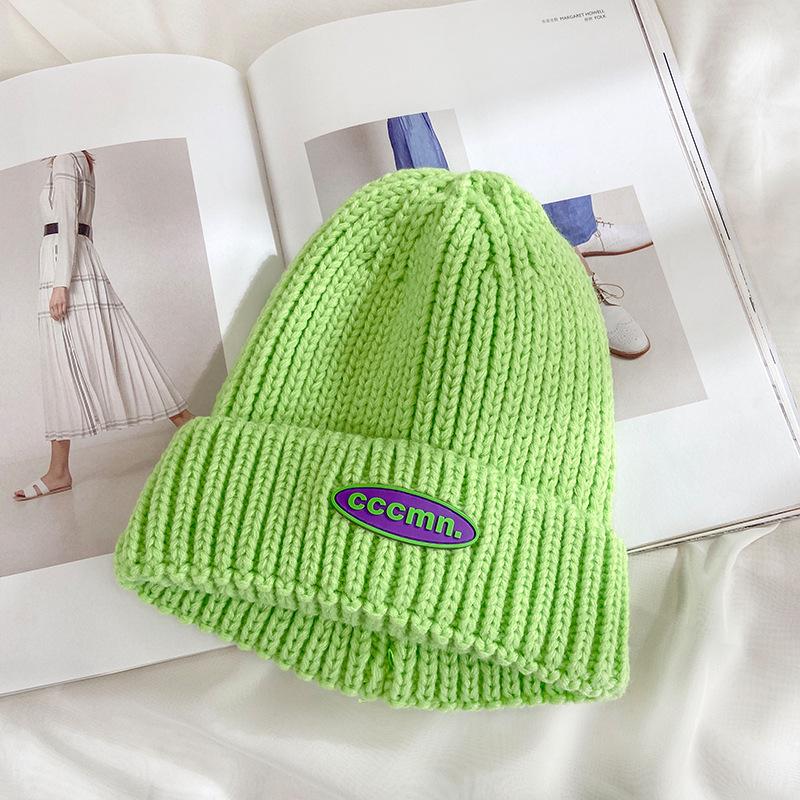 Beige knitted wool hat women's autumn and winter knitting Korean tide warm student autumn and winter hat