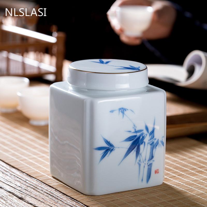 Креатив квадратной формы керамический контейнер для чая Портативная герметичная банка Чайные коробки Органайзер для специй Конфеты Кофе Резервуар для хранения сухофруктов