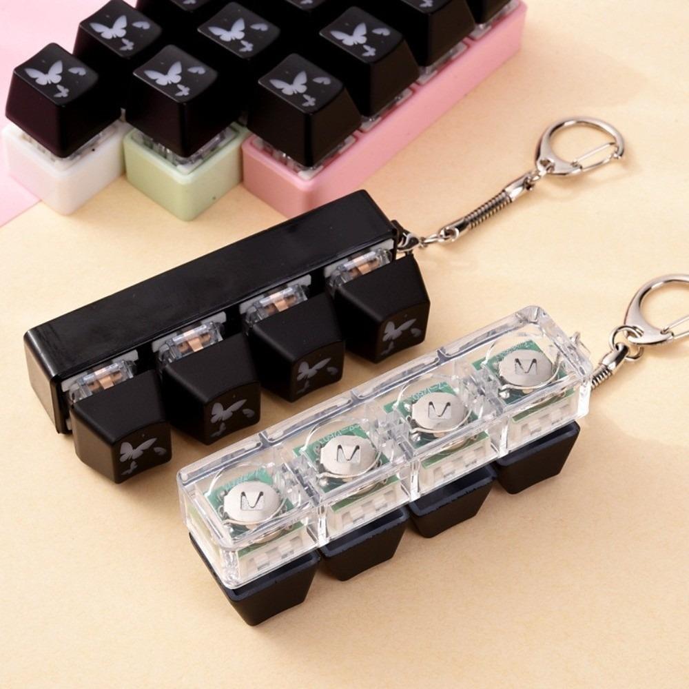 4 Key Keyboard Keychain Portable Stress Relief Fidget Toy New Fidget Keychain For Anxiety Relief