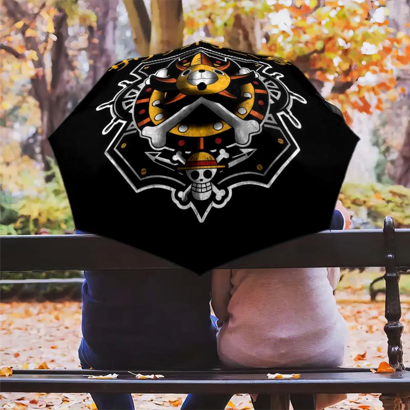 1 шт. Автоматический складной зонт - Один кусок с рисунком логотипа Jolly Roger, портативный складной дизайн с 8 спицами, рождественские и новогодние подарки