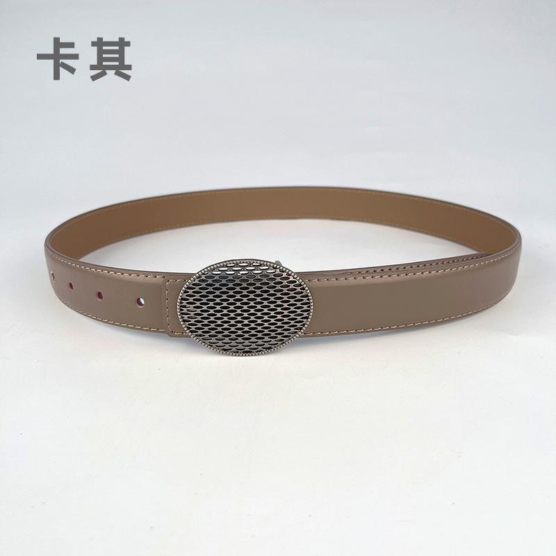 Leather Women'S Belt Cowhide Simple Match Casual Pants Jeans Women'S Pin Buckle Belt