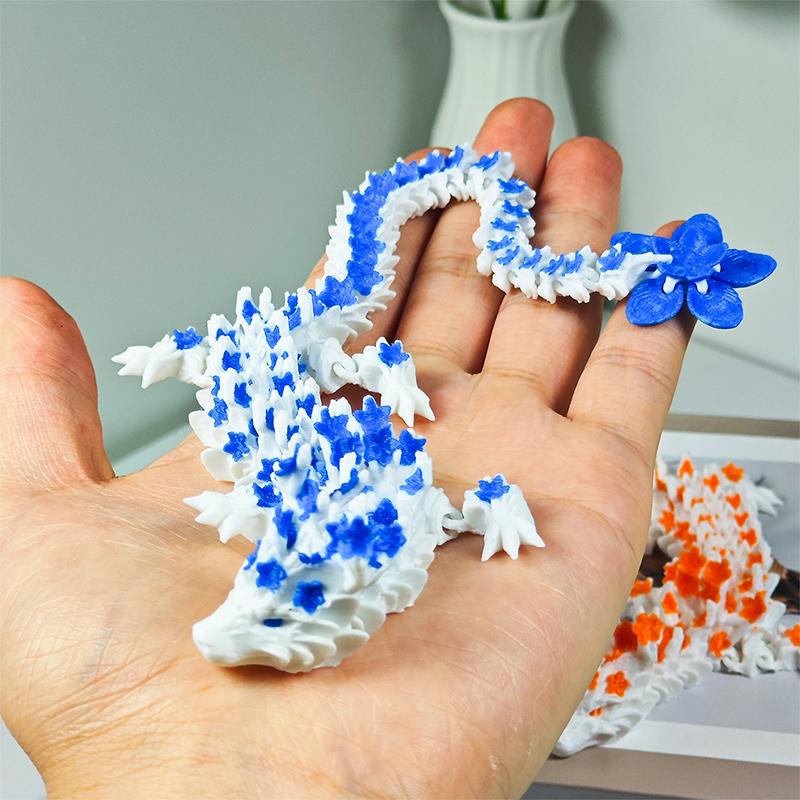 3D-печатные модели драконов, креативные драконы с цветущей сакурой, настольные украшения, фигурки драконов-сюрпризов, подарок для детей