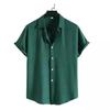 2024 Men's Summer Casual Hawaiian Short-Sleeve Solid Shirt