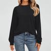 Women's Fashion Long Sleeve Shirts Loose Fitted Crewneck Basic Tops Casual Outfits